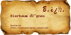 Bierbaum Ágnes névjegykártya