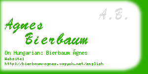 agnes bierbaum business card