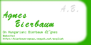 agnes bierbaum business card